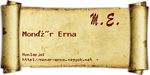 Monár Erna névjegykártya